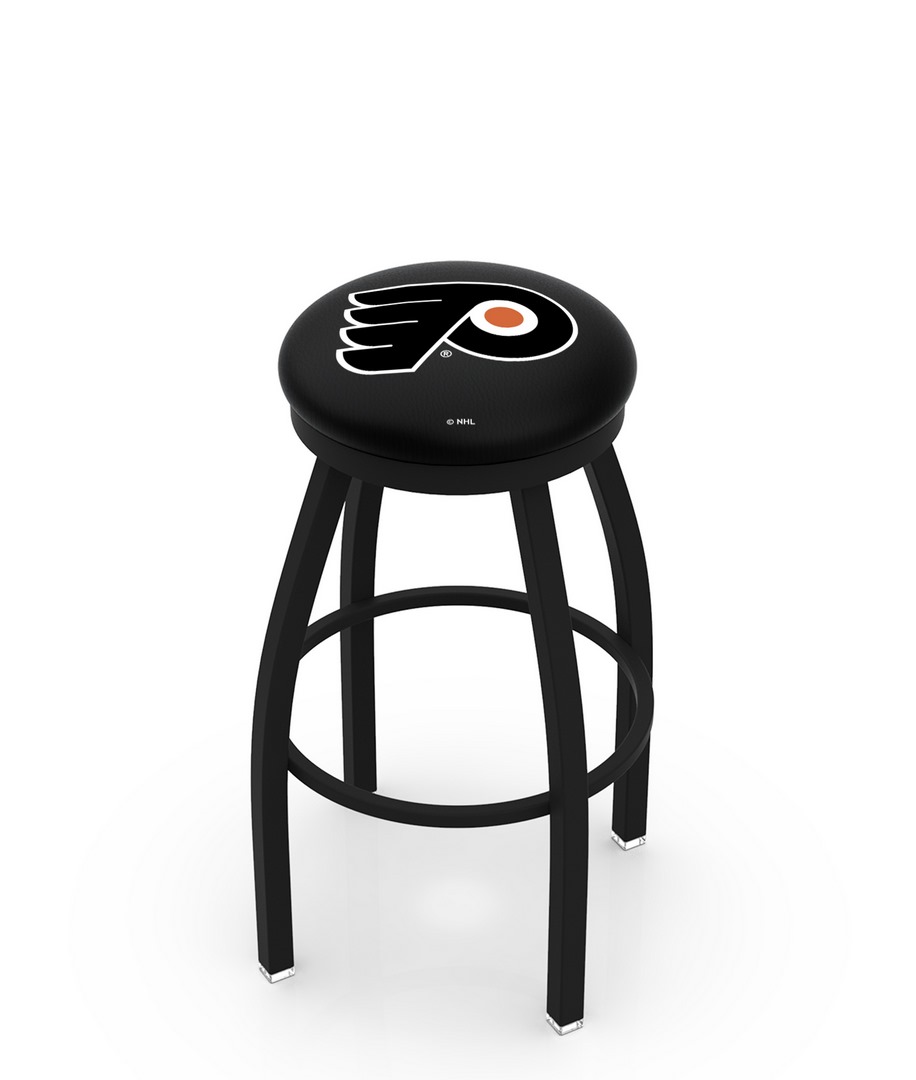 30" L8B2B - Black Wrinkle Philadelphia Flyers Swivel Bar Stool with Accent Ring by  Company