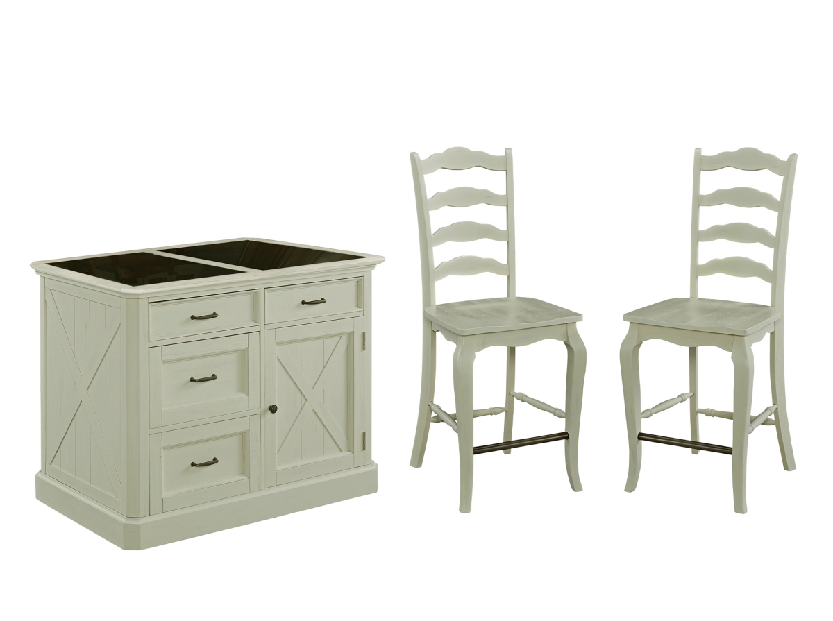 Picture of Homestyles 5523-948 Bay Lodge Kitchen Island Set&#44; Off-White - 36 x 47 x 30 in.