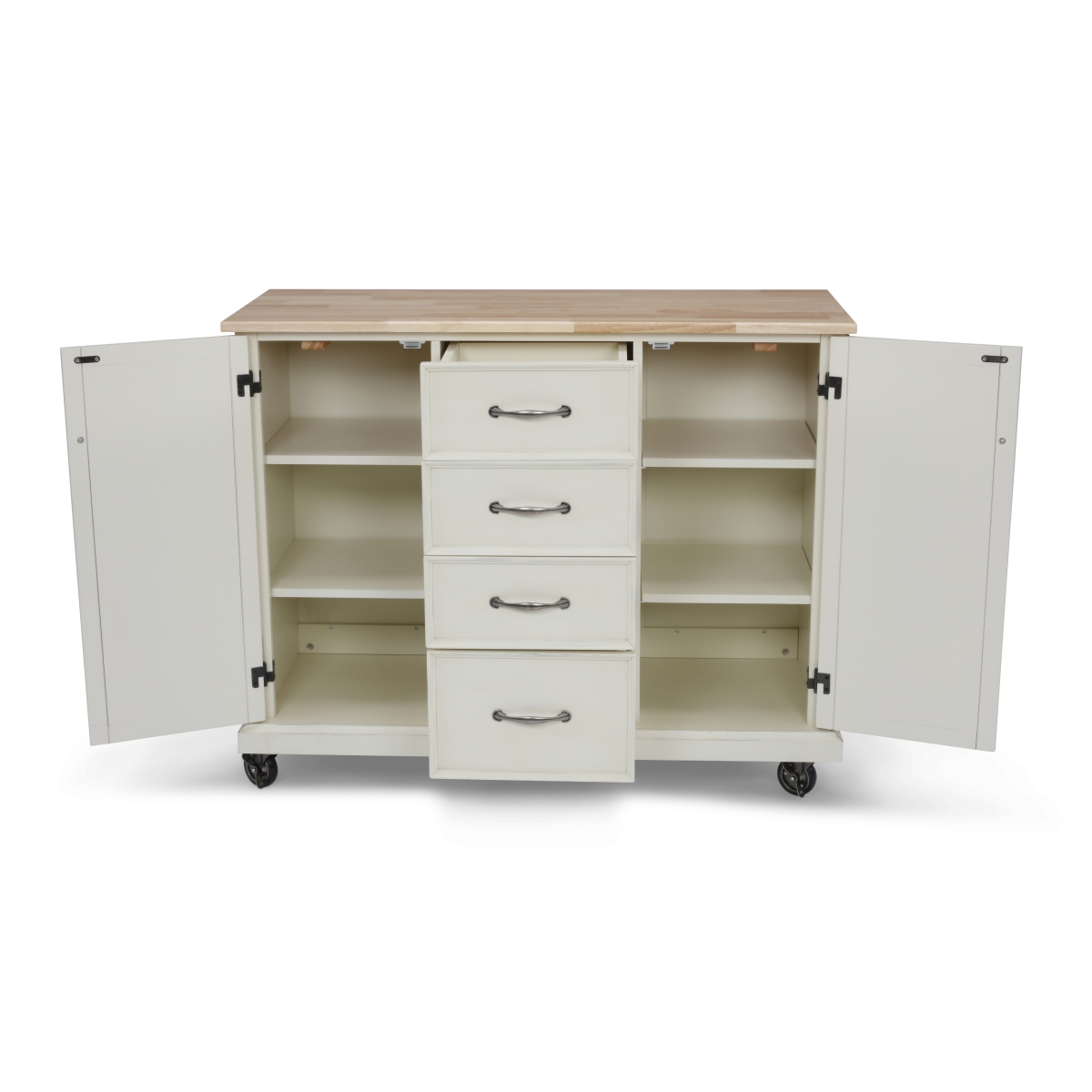 Picture of Homestyles 5523-951 35.5 x 45.25 x 16.25 in. Traditional Bay Lodge Kitchen Cart, Off-White
