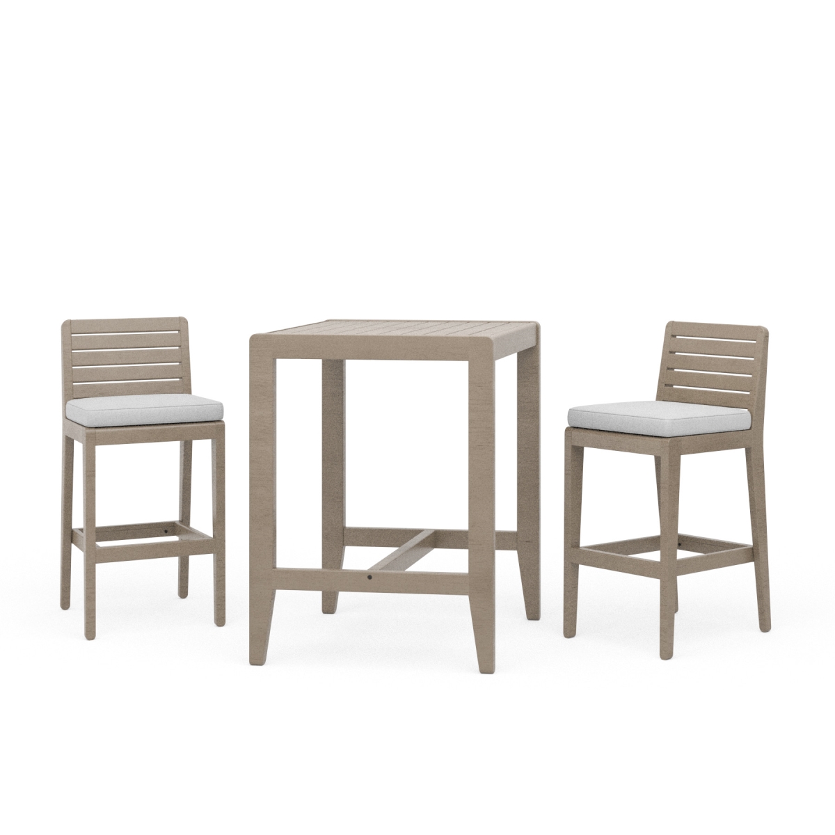 Homestyles 5675-35-87D 40 x 30 in. Sustain Outdoor High Bistro Table & Two Stools, Gray - 3 Piece -  GSI Homestyles