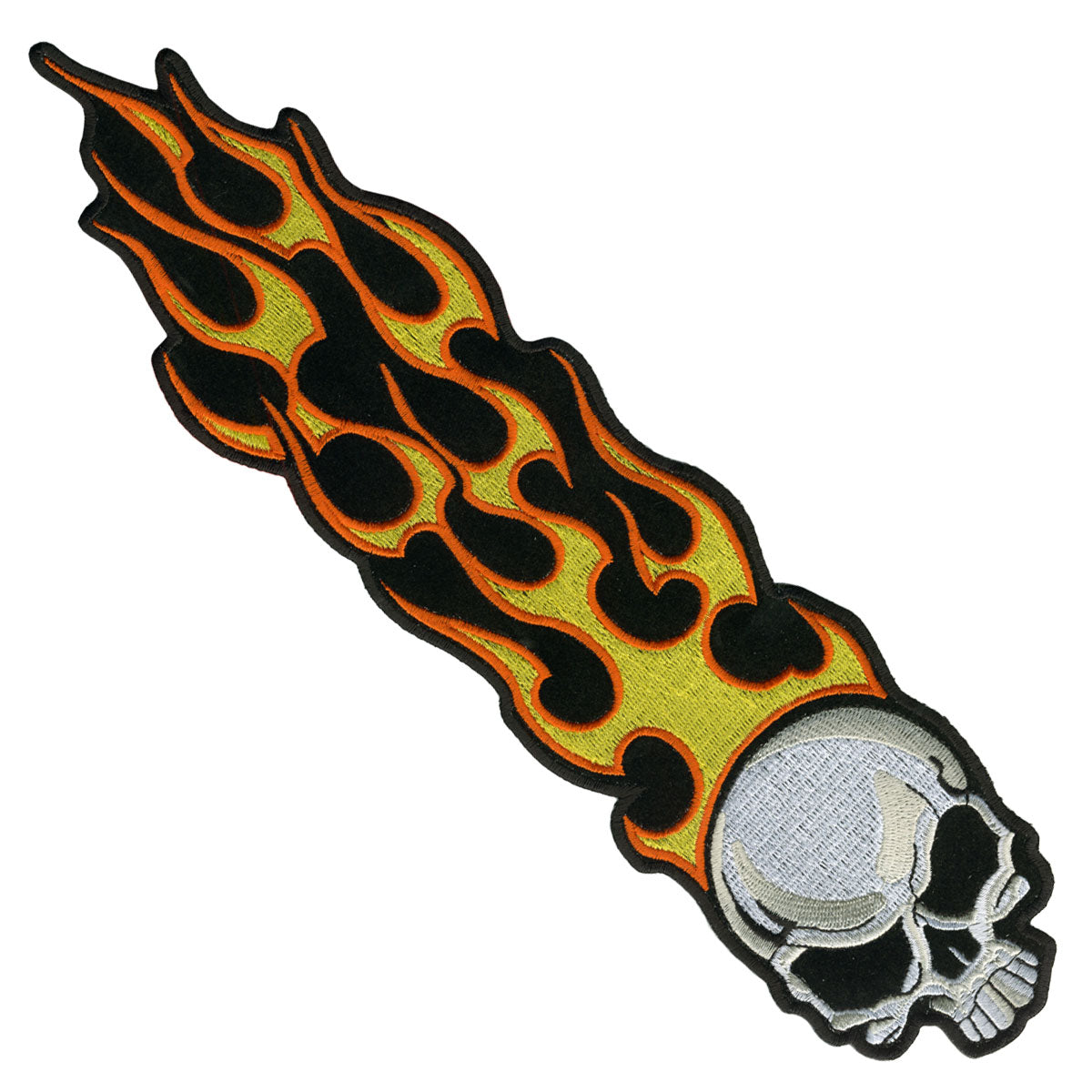 Picture of Hot Leathers PPA1192 1 x 5 in. Long Flaming Skull Patch - Multi Color