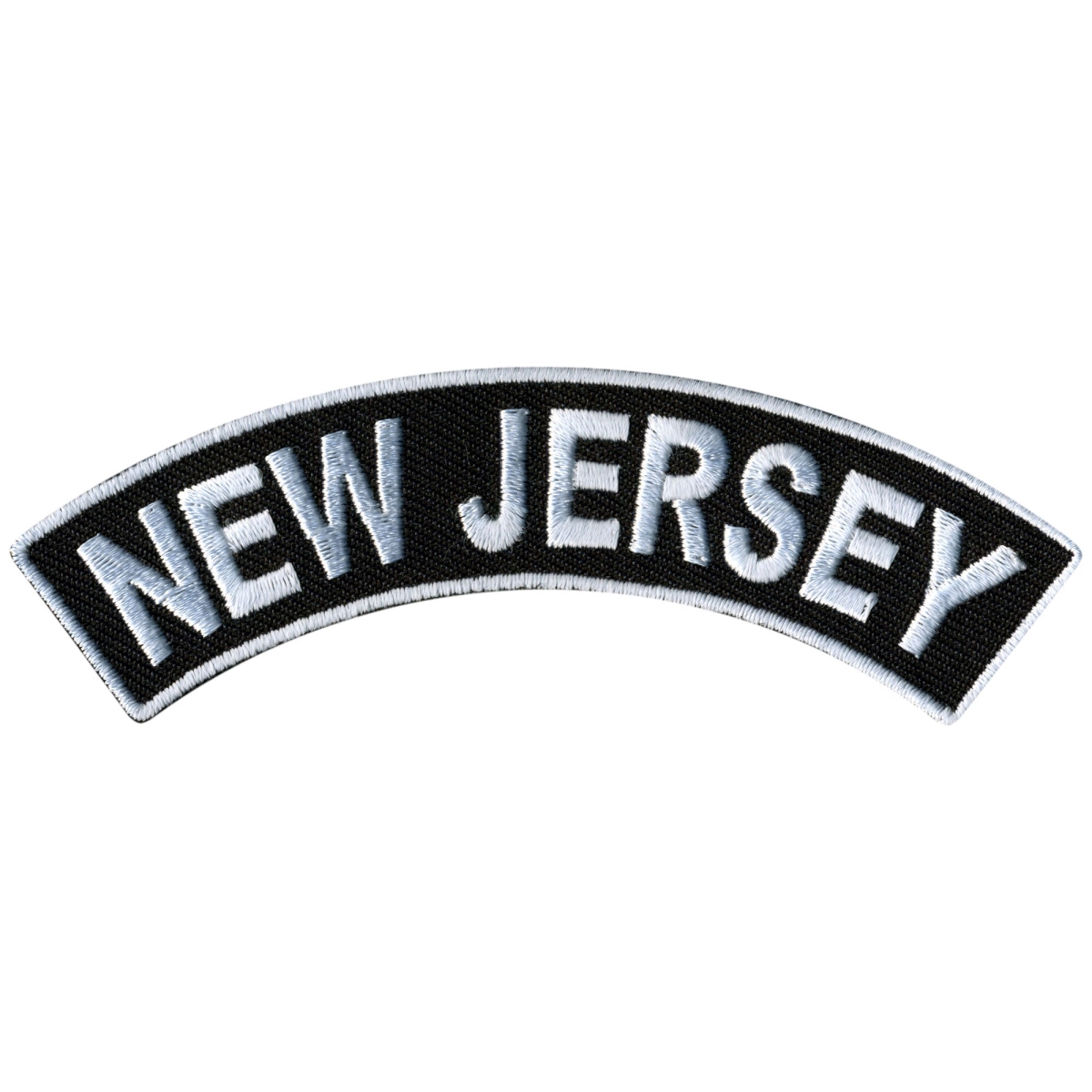 PPM4060 4 x 1 in.   Jersey Top Rocker Patch - Black & White