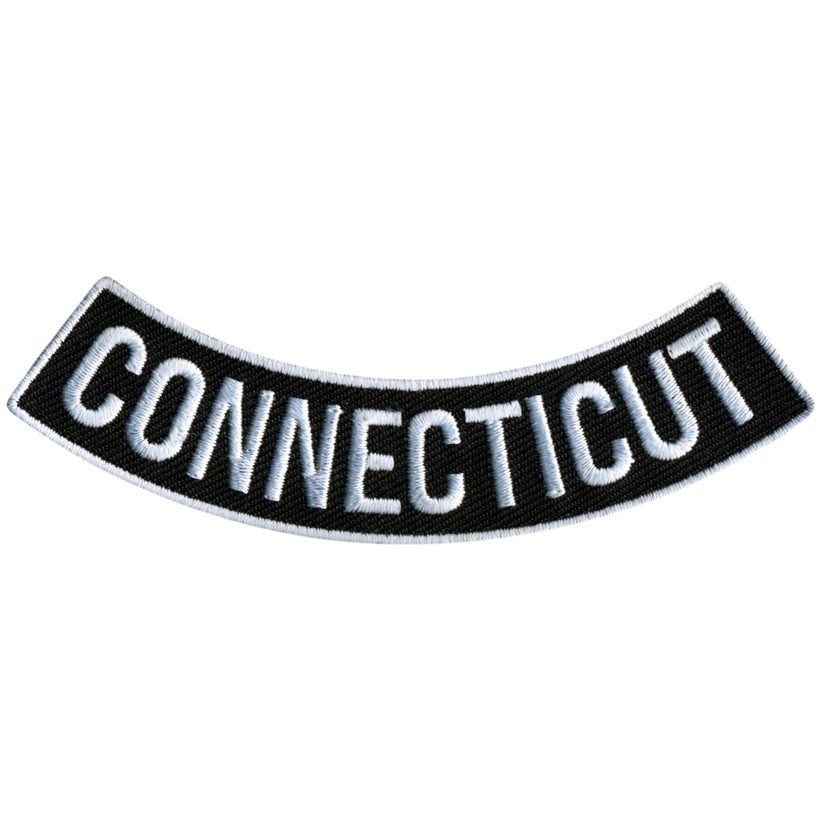 PPM5014 4 x 1 in. Connecticut Bottom Rocker Patch - Black & White