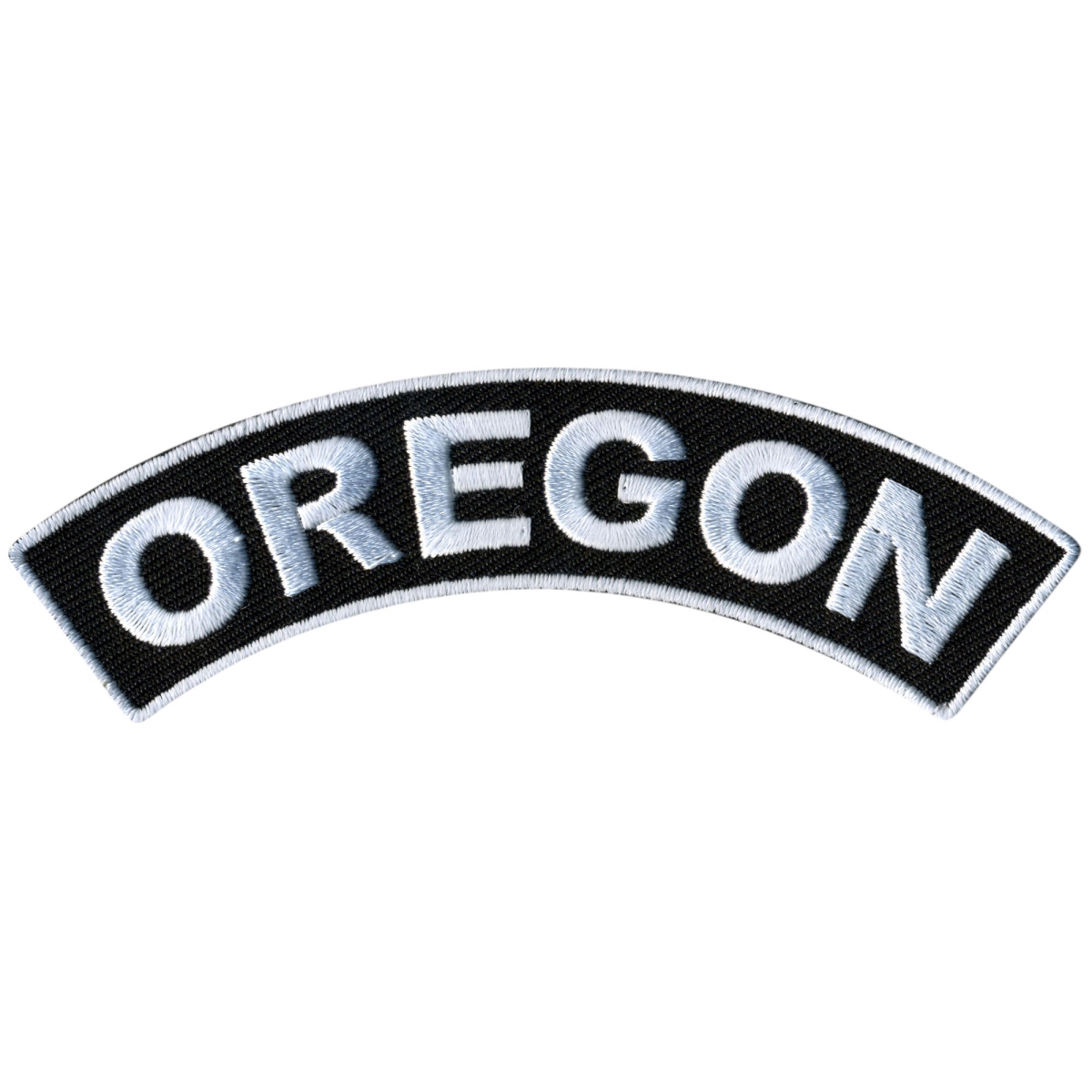 PPM4074 4 x 1 in. Oregon Top Rocker Patch - Black & White
