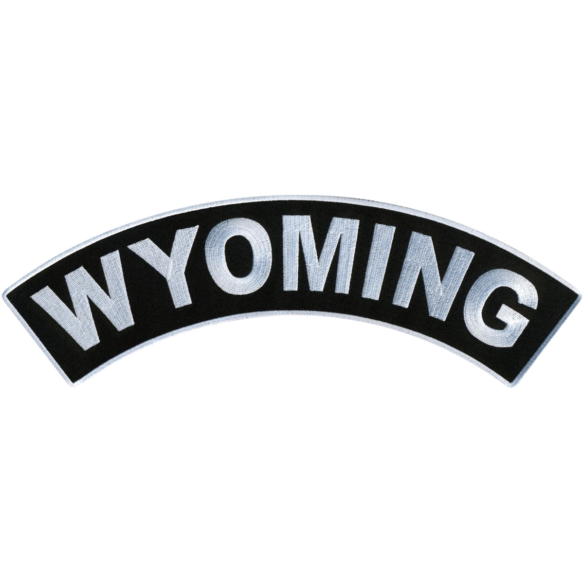 PPM4099 12 x 3 in. Wyoming Top Rocker Patch - Black & White