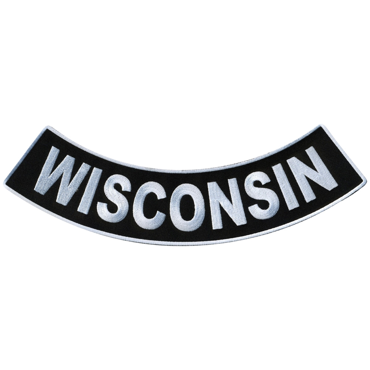 PPM5097 12 x 3 in. Wisconsin Bottom Rocker Patch - Black & White