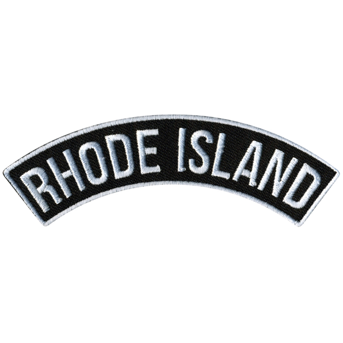 PPM4078 4 x 1 in. Rhode Island Top Rocker Patch - Black & White