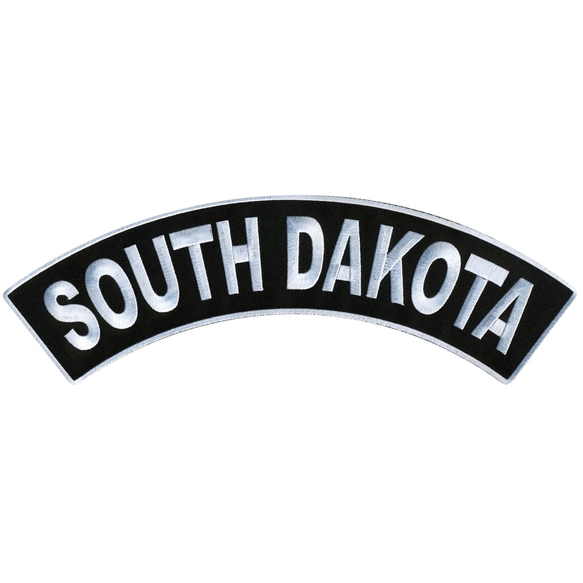 PPM4081 12 x 3 in. South Dakota Top Rocker Patch - Black & White