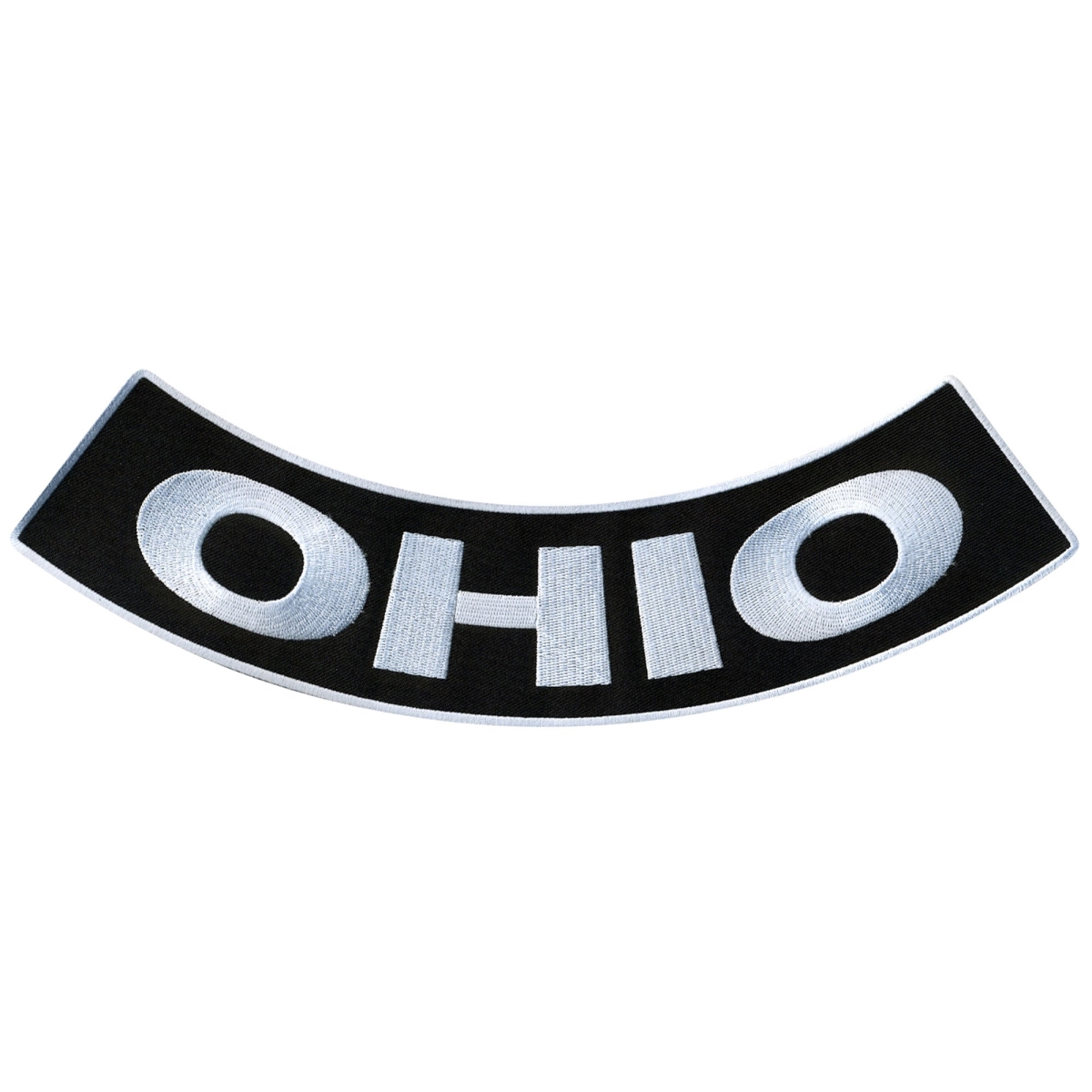 PPM5069 12 x 3 in. Ohio Bottom Rocker Patch - Black & White