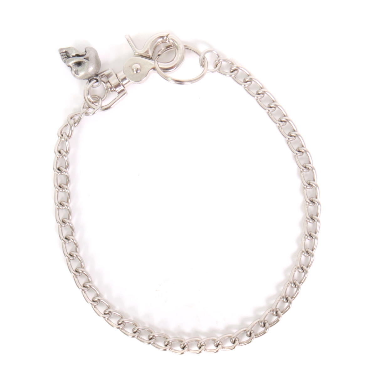CWA1036 18 in. Skull Charm Wallet Chain - Chrome