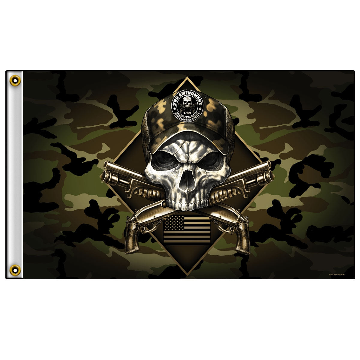fga1072 3 x 5 ft. Skull Flag - Camo