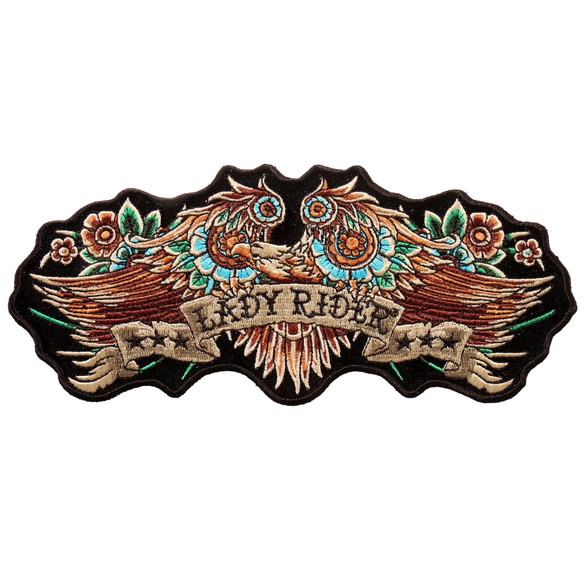 PPA9777 8 x 3 in. Lady Rider Banner Eagle Patch - Multi Color
