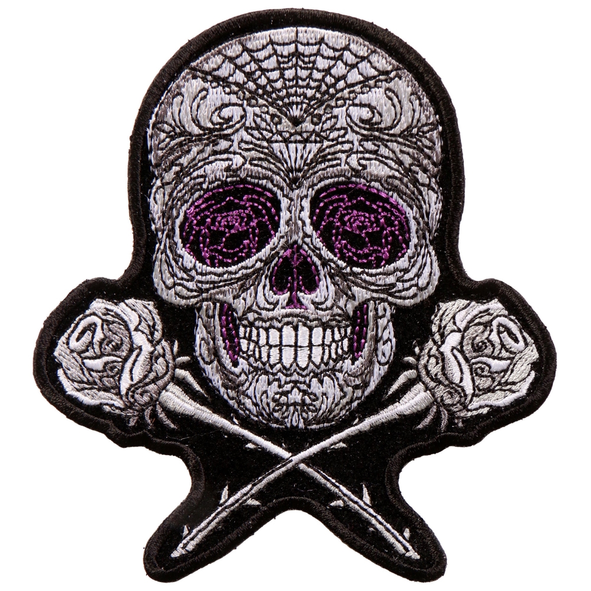PPA9803 4 x 5 in. Roses Sugar Skull Patch - Multi Color