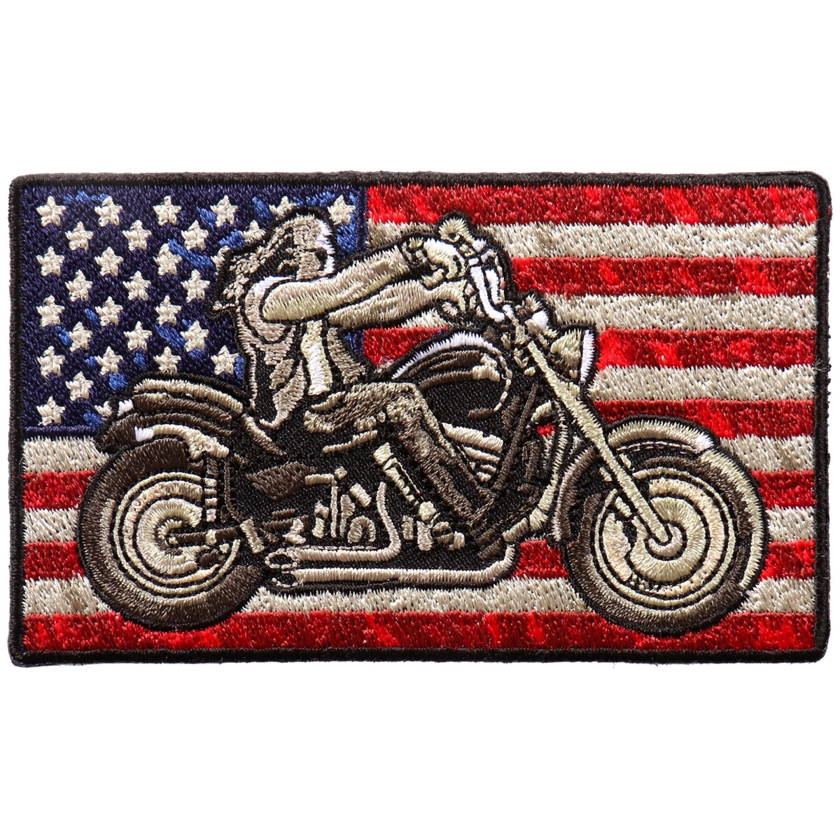 PPA9893 4 x 2 in. Biker Flag Patch - Multi Color