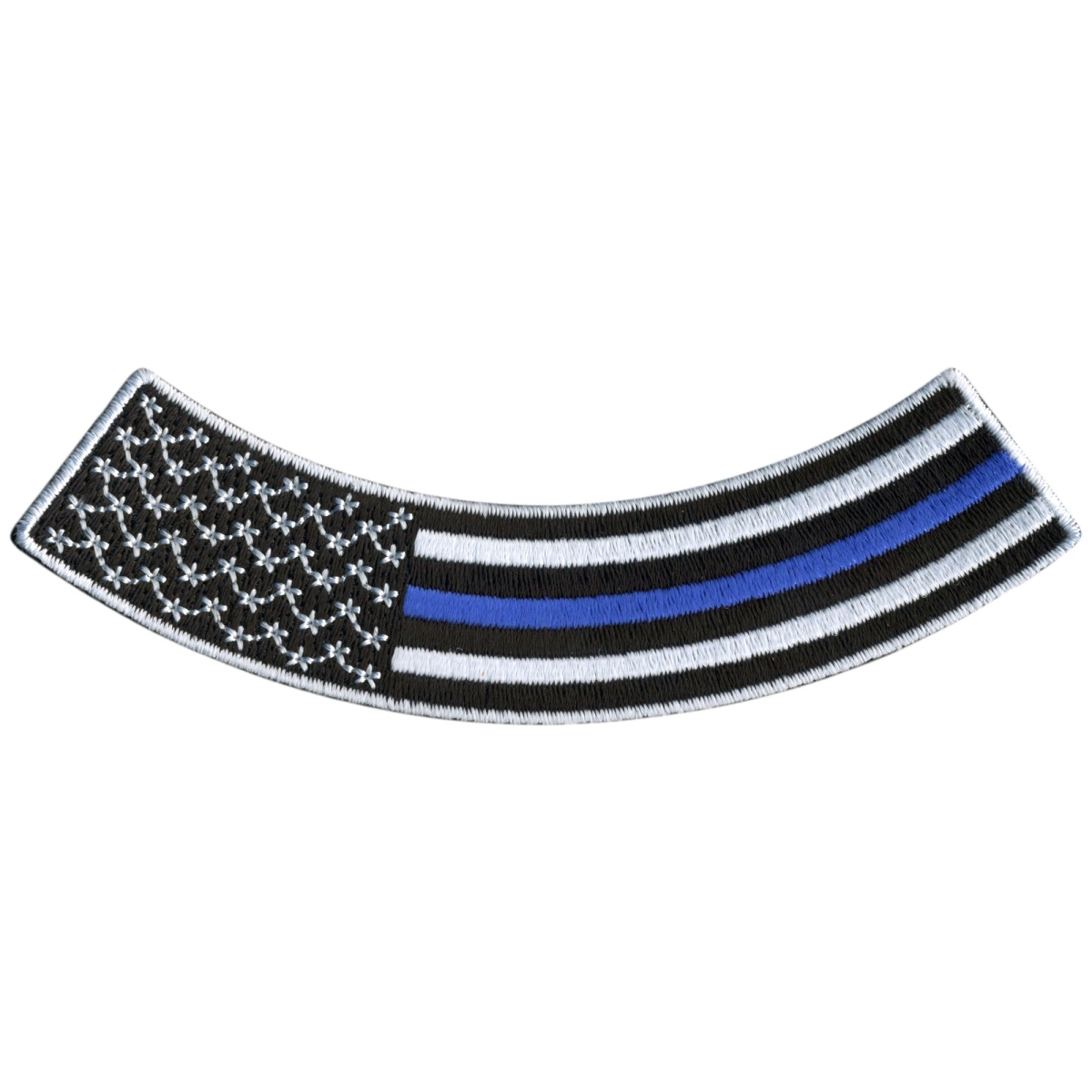 PPM5158 4 x 1 in. Thin Blue Line Bottom Rocker Patch - Multi Color