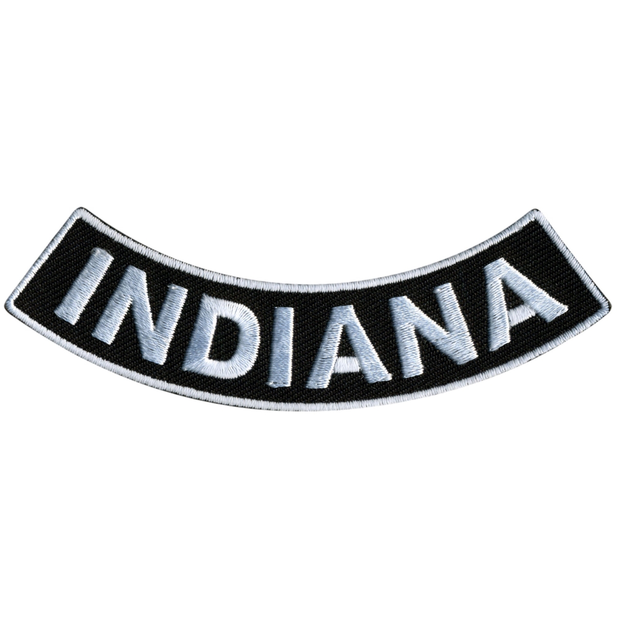 PPM5028 4 x 1 in. Indiana Bottom Rocker Patch - Black & White