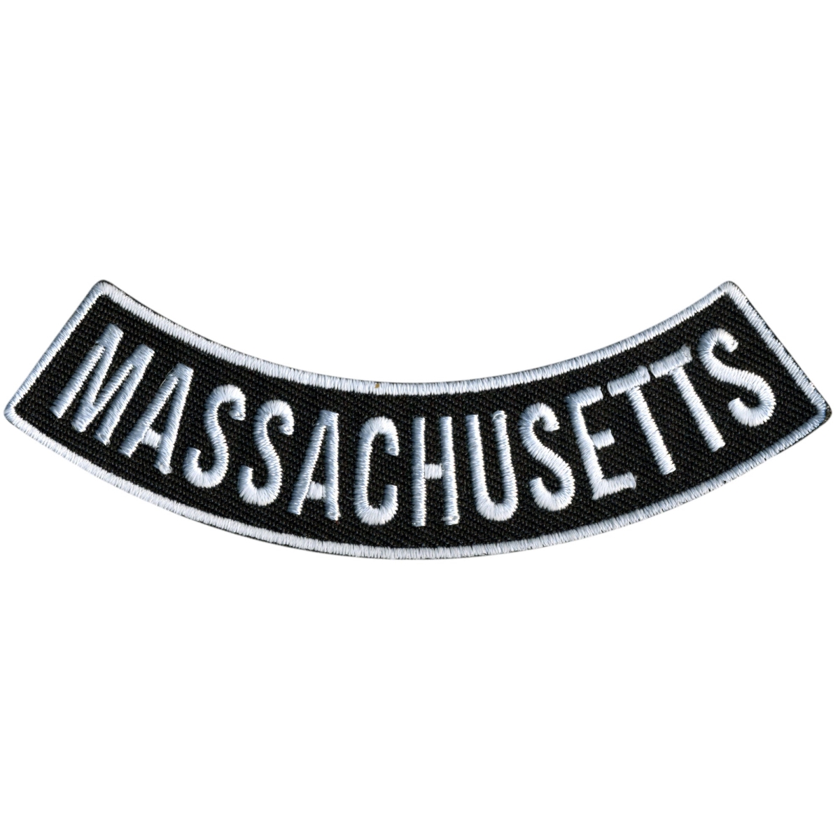 PPM5042 4 x 1 in. Massachusetts Bottom Rocker Patch - Black & White