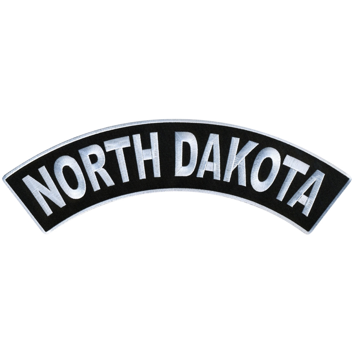 PPM4067 12 x 3 in. North Dakota Top Rocker Patch - Black & White