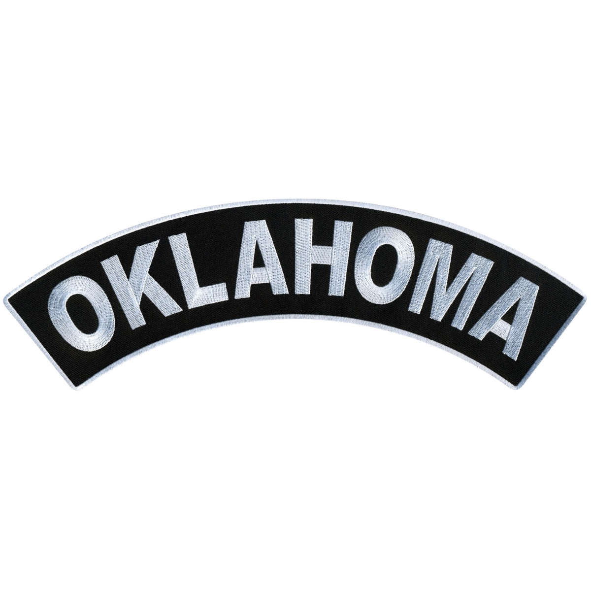 PPM4071 12 x 3 in. Oklahoma Top Rocker Patch - Black & White