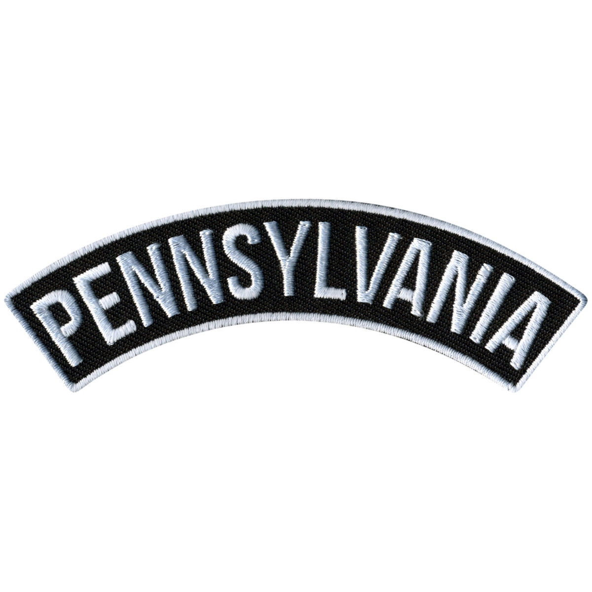 PPM4076 4 x 1 in. Pennsylvania Top Rocker Patch - Black & White
