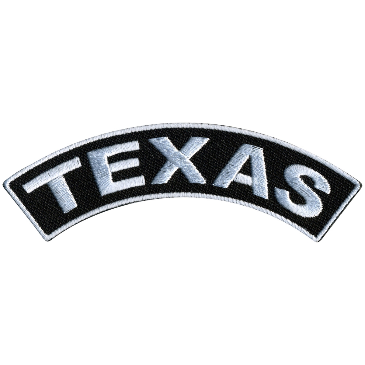 PPM4086 4 x 1 in. Texas Top Rocker Patch - Black & White