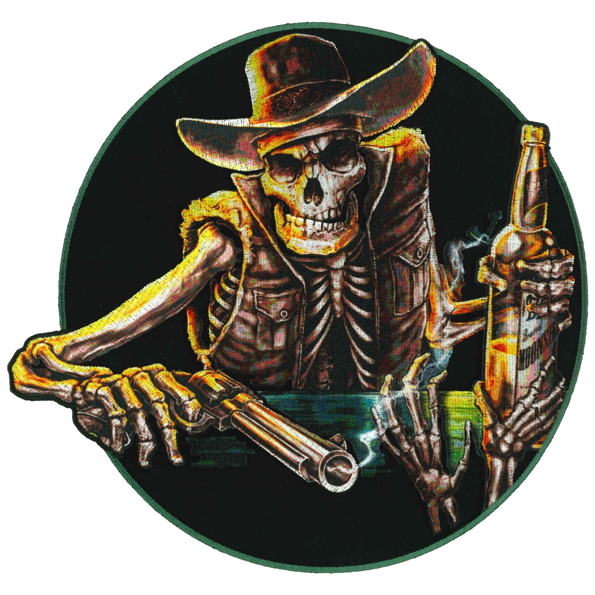 PPQ1779 9.5 x 9 in. Saloon Skull Patch - Multi Color