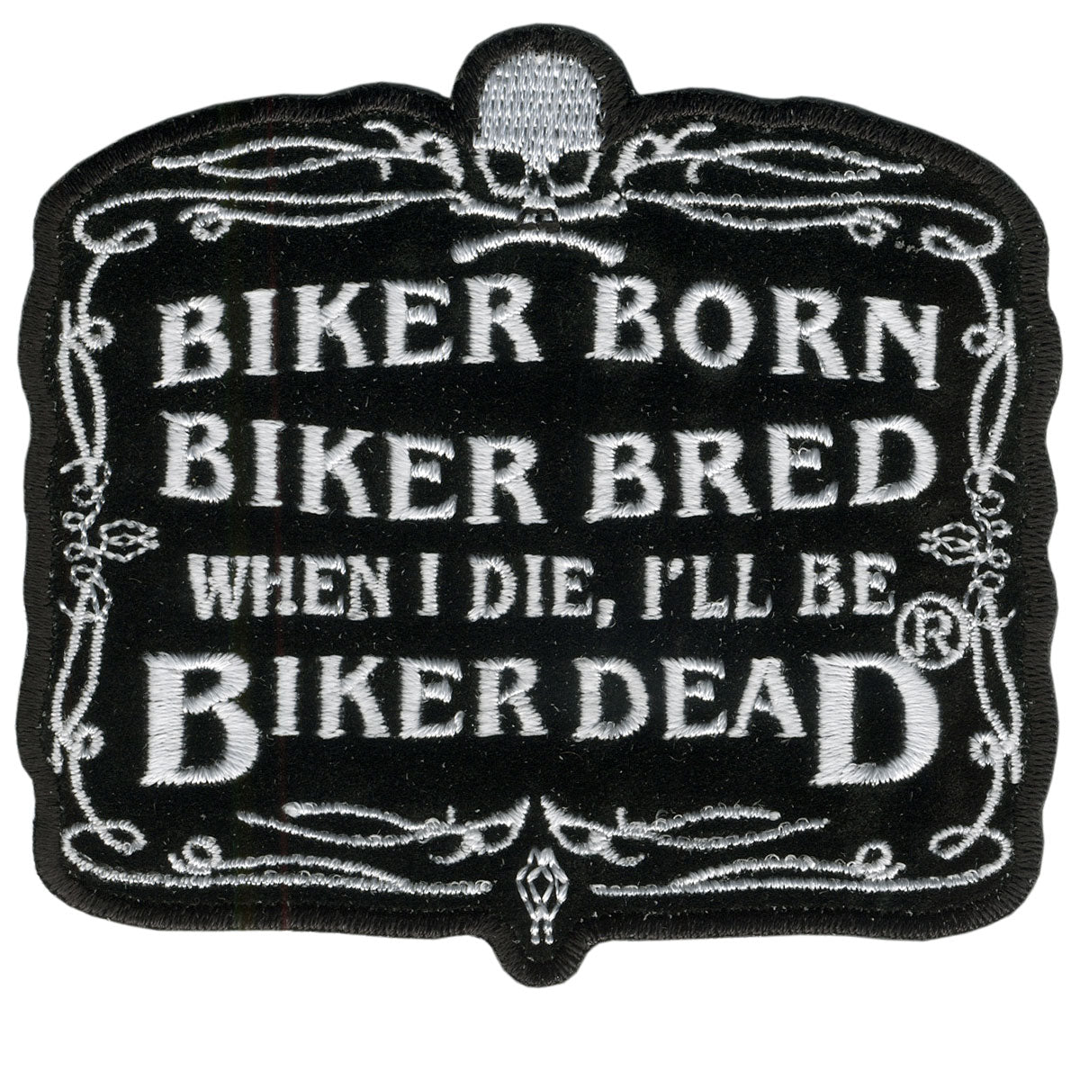 Picture of Hot Leathers PPA2076 9 in. Biker Born Patch - Black & White