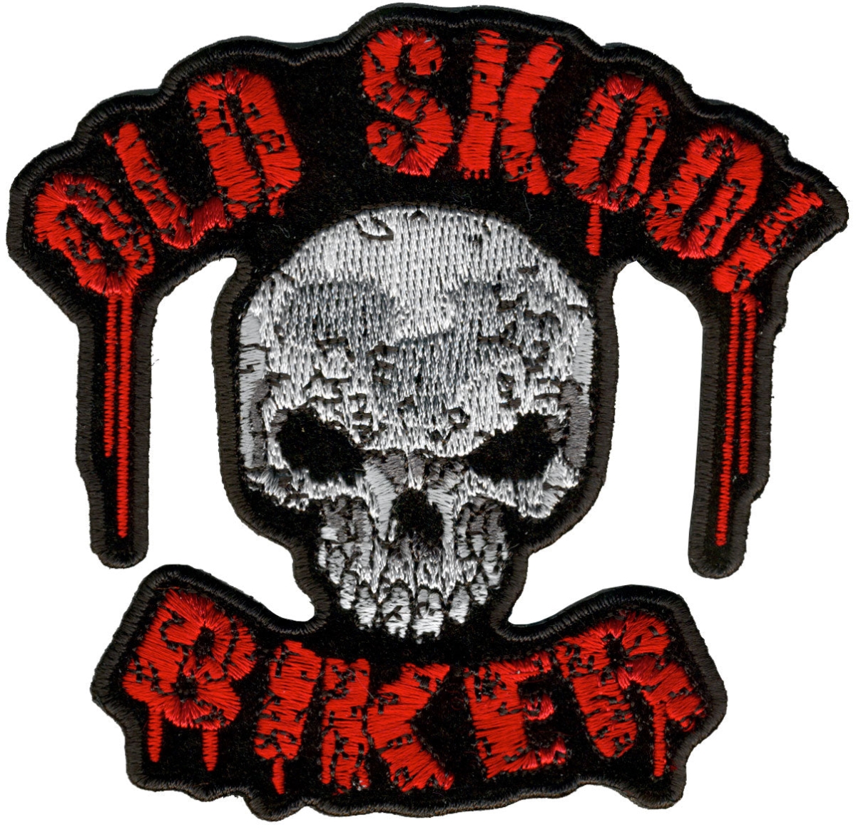 Picture of Hot Leathers PPA2210 4 x 4 in. Old Skool Biker Patch - Black & Red