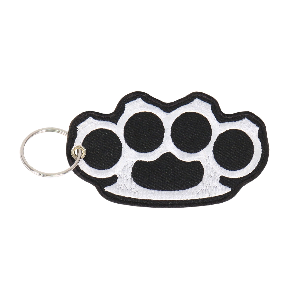 kch1029 4 x 2 in. Brass Knuckles Embroidered Keychain