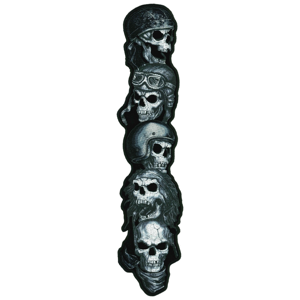 PPQ1728 2.5 x 12 in. Five Skulls Sleeve Patch - Multi Color