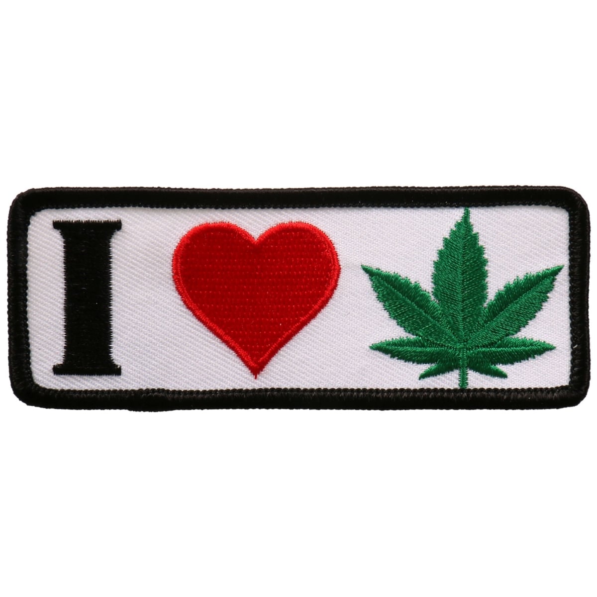 PPL9684 4 x 2 in. I Heart Weed Patch - Multi Color