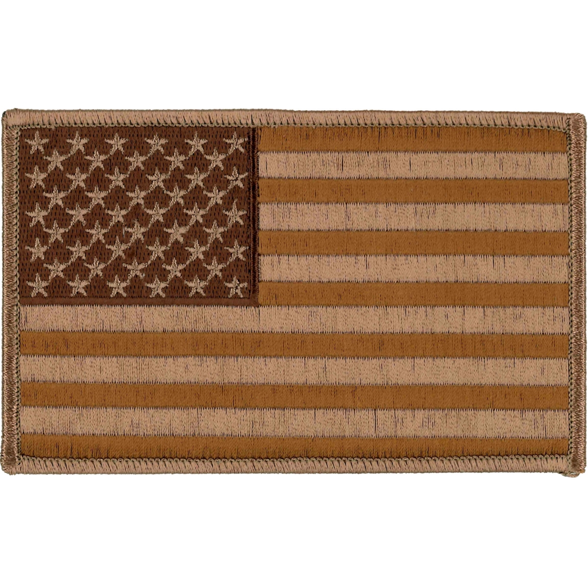 PPA7032 5 x 3 in. American Flag Patch - Brown