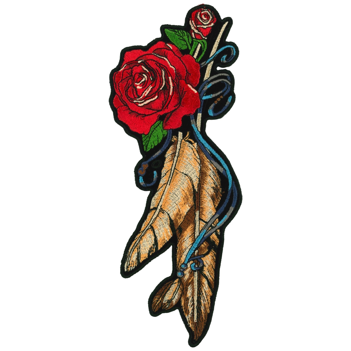 PPA7537 3.5 x 9 in. Feather & Roses Patch - Multi Color