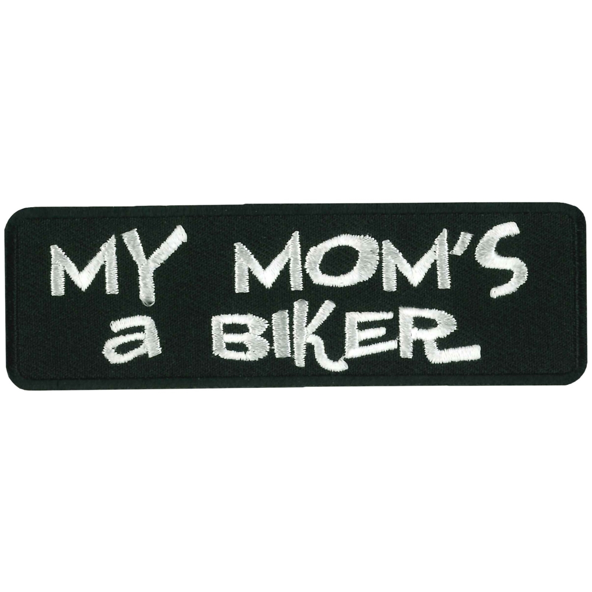 PPL9121 4 x 1 in. Moms A Biker Patch - Black & White