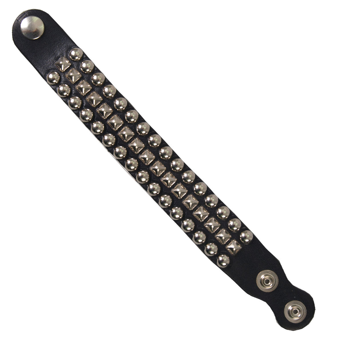WBA1004 1 in. Leather Wrist Band with Studs - Black