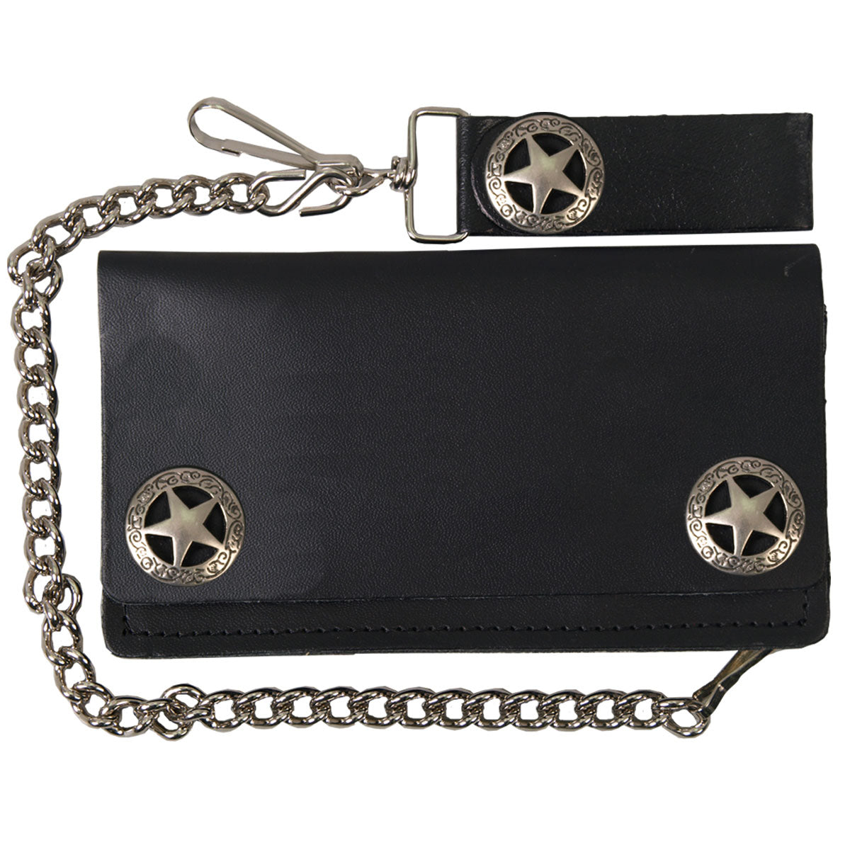 Picture of Hot Leathers WLA2010 6 in. Western Star Snap Bi-Fold Wallet - Black