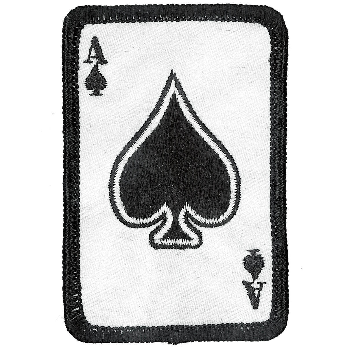 PPL9084 2 x 3 in. Ace of Spades Patch - Black & White
