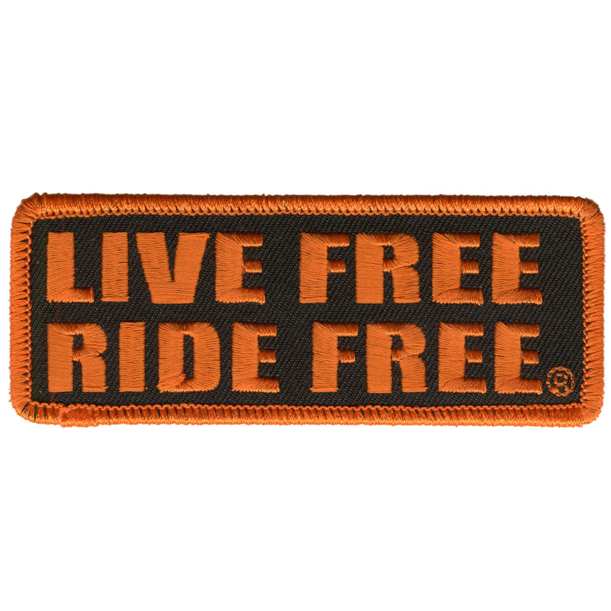 PPL9197 4 x 2 in. Live Free Ride Free Patch - Black & Orange