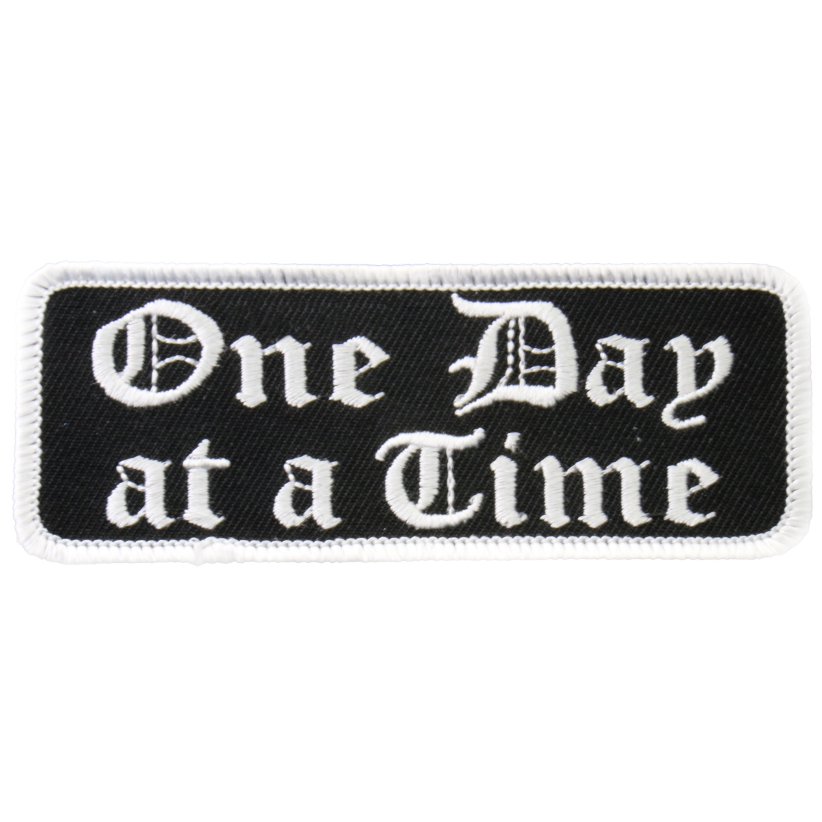 PPL9224 4 x 2 in. One Day At A Time Patch - Black & White