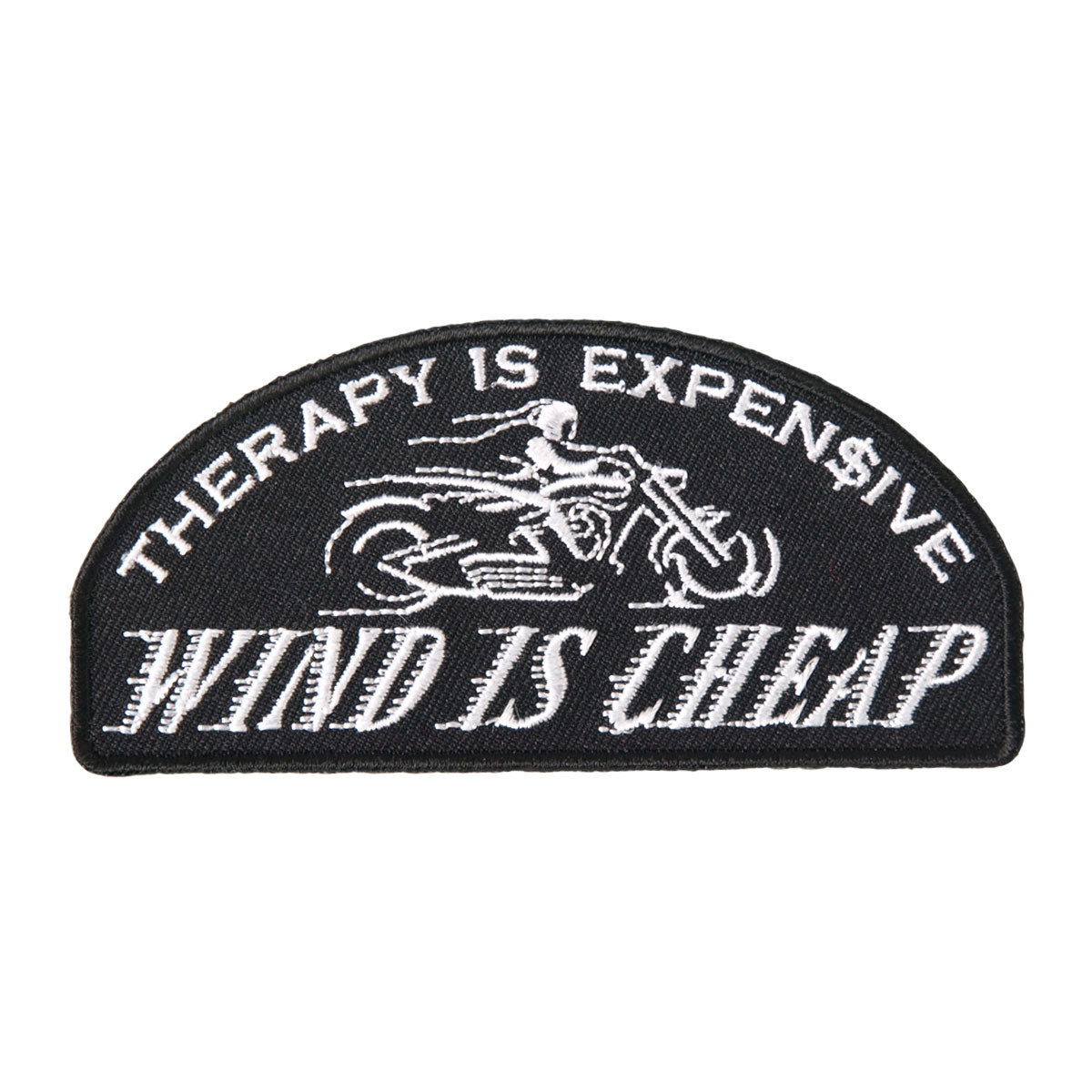 PPL9322 4 x 2 in. Wind is Cheap Patch - Black & White