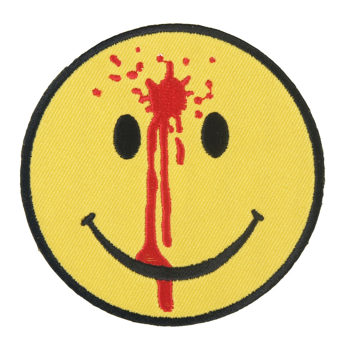 PPL9328 3 x 3 in. Smiley Face Bullet Hole Embroidered Patch - Multi Color