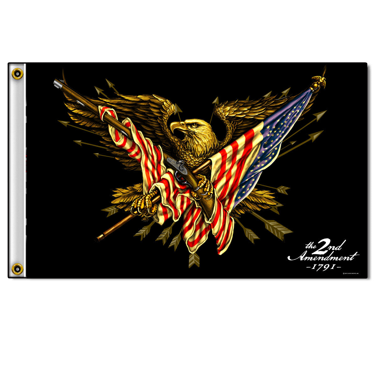 fga1058 3 x 5 ft. 2nd Amendment Eagle Flag
