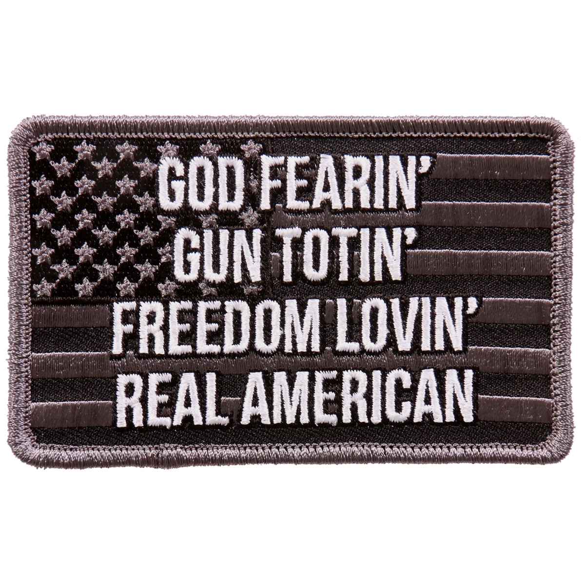 PPL9724 4 x 3 in. God Fearing Gun Toting Patch - Multi Color