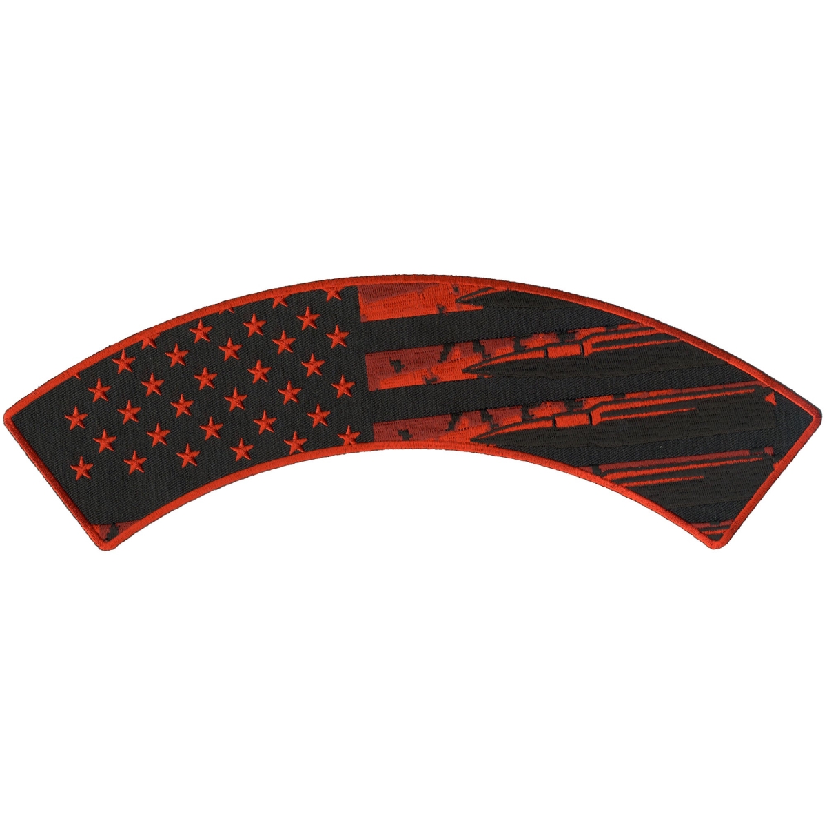 PPM4187 12 x 3 in. Bullet Flag Top Rocker Patch - Multi Color