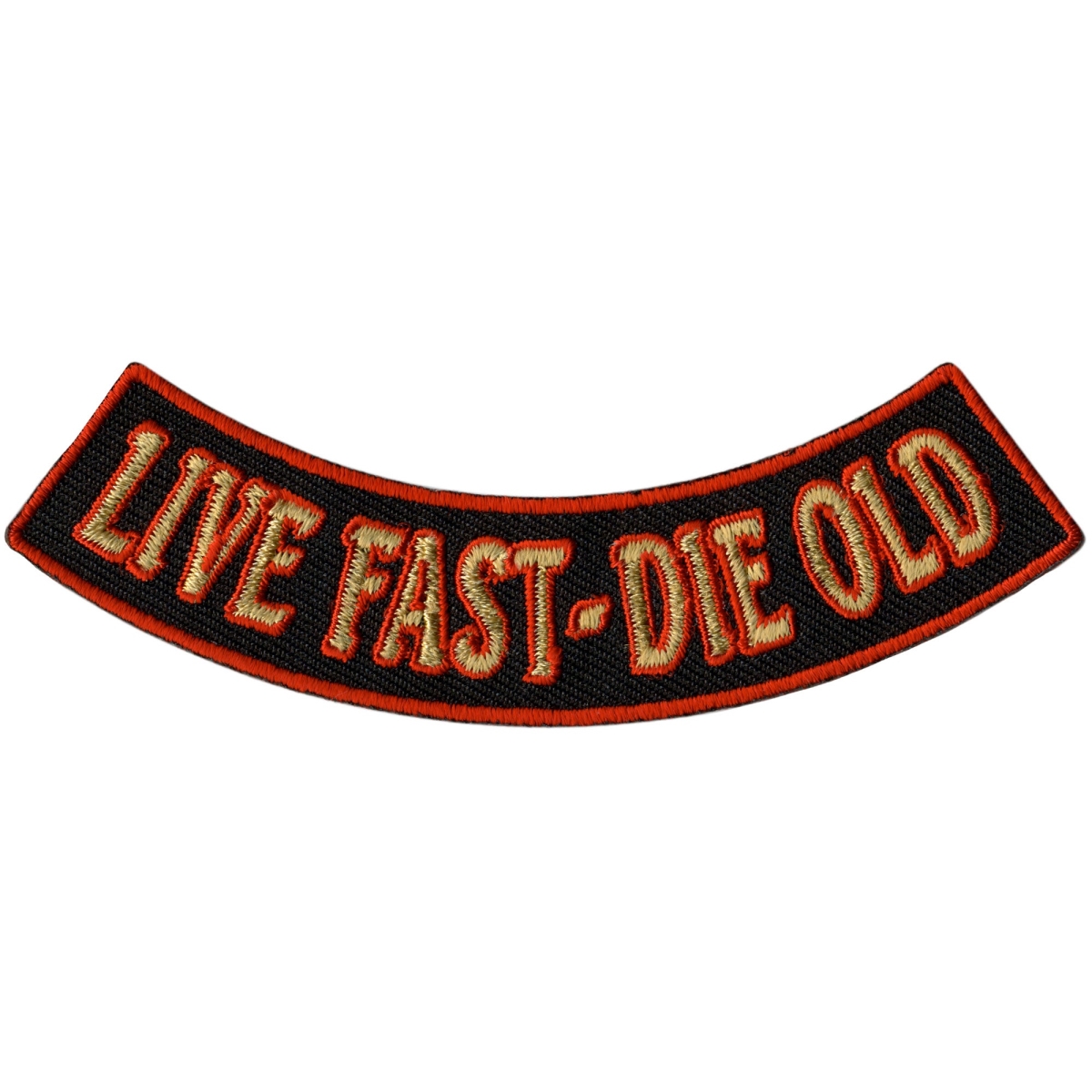 PPM5198 4 x 1 in. Live Fast Die Old Bottom Rocker Patch - Multi Color