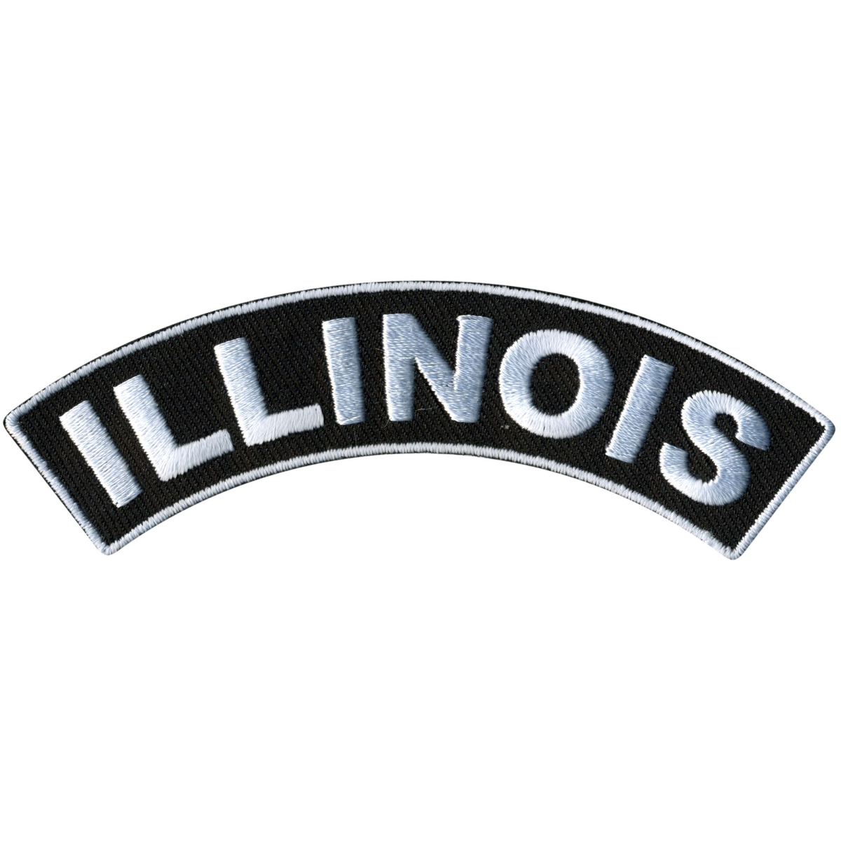 PPM4026 4 x 1 in. Illinois Top Rocker Patch - Black & White