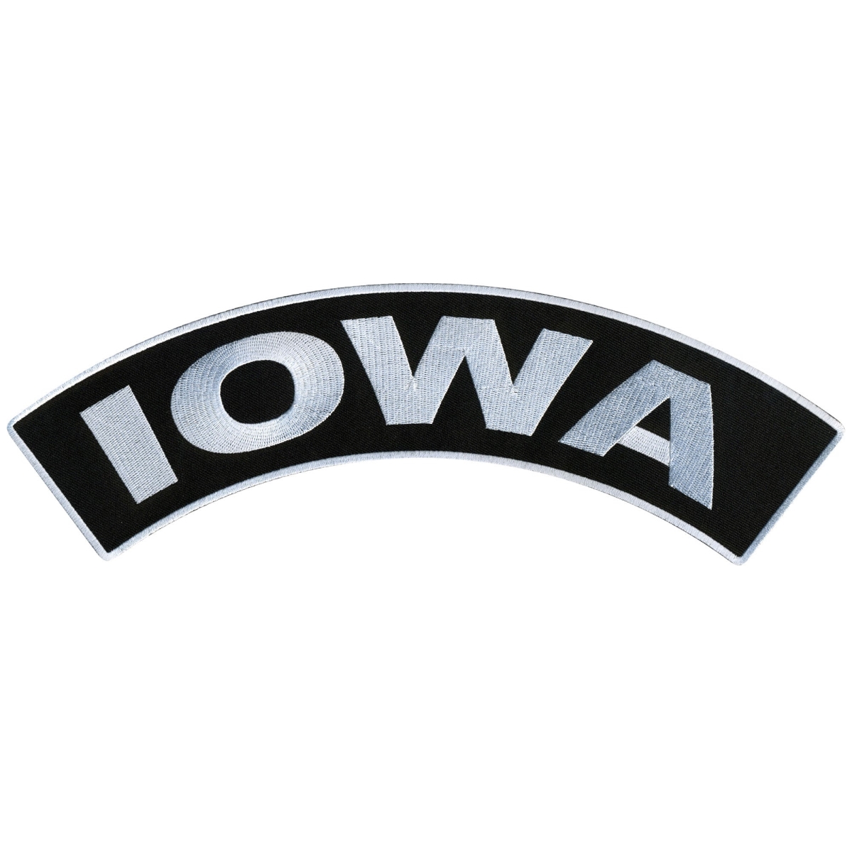 PPM4029 12 x 3 in. Iowa Top Rocker Patch - Black & White