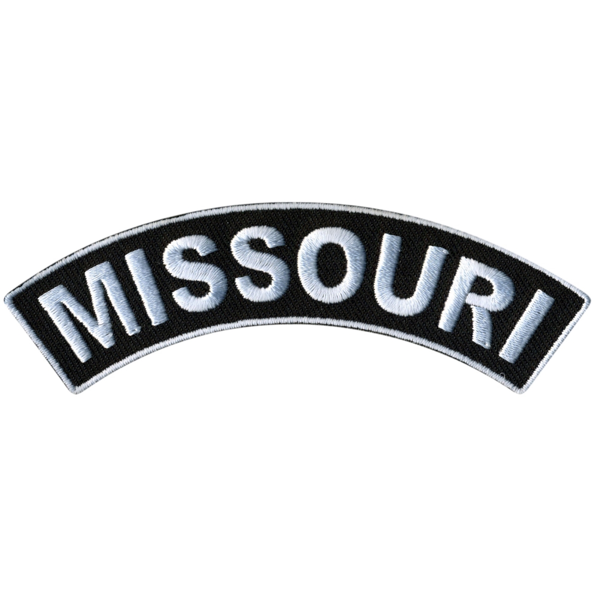 PPM4050 4 x 1 in. Missouri Top Rocker Patch - Black & White