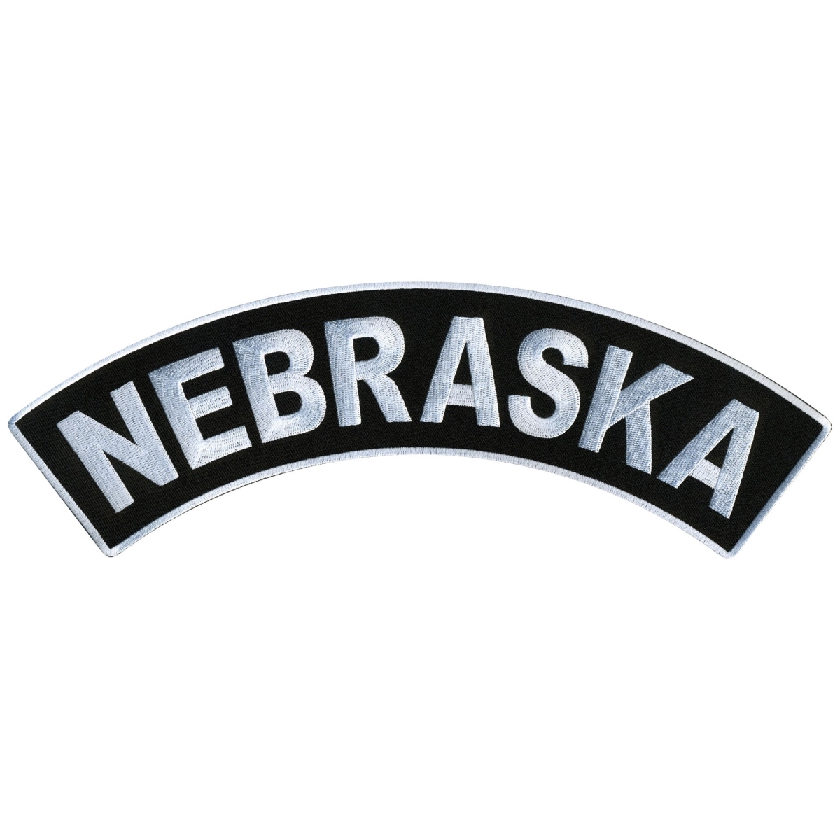 PPM4053 12 x 3 in. Nebraska Top Rocker Patch - Black & White