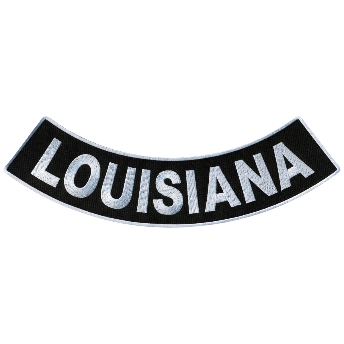 PPM5035 12 x 3 in. Louisiana Bottom Rocker Patch - Black & White